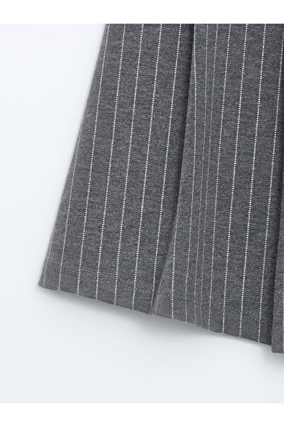 LC Waikiki Fusta pentru fetiță cu dungi LCW Kids, gri cu talie elastică