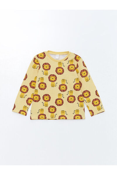 LC Waikiki LCW baby Crew Neck Long Sleeve Printed Baby Boy Pajamas Set