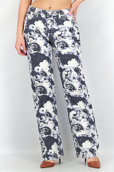 NA-KD Women Regular Fit Tie Dye Non-stretchable Denim, White Combo