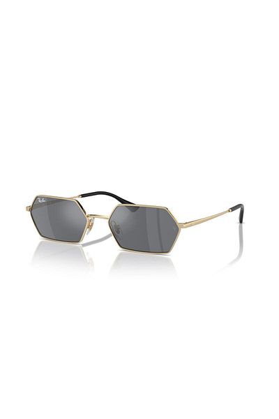 Ray-Ban Ray Ban Unisex Rectangle Yevi Sunglasses- Rb 3728 - Lense Size:58mm - Light Gold