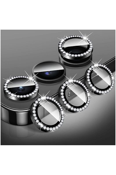 Fibaks Samsung Galaxy S23 Fe Compatible Stony Glossy Camera Lens Protector Glass and Frame Camera Protection Lens