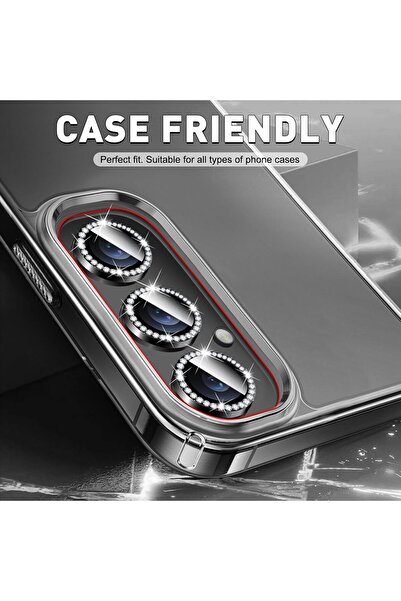 Fibaks Samsung Galaxy S23 Fe Compatible Stony Glossy Camera Lens Protector Glass and Frame Camera Protection Lens
