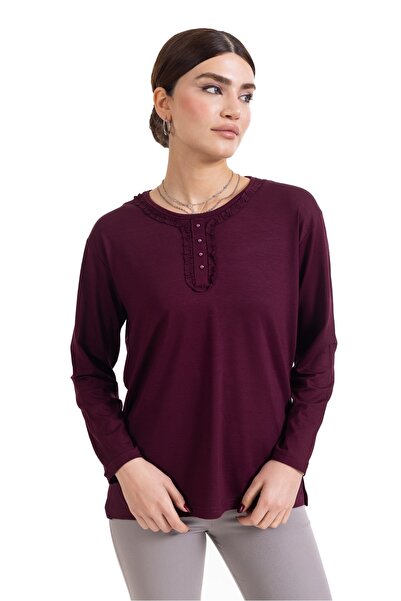 Mutlu City Νέα σεζόν Γυναικεία μακρυμάνικη μπλούζα με πέτο για μεσήλικες και ...