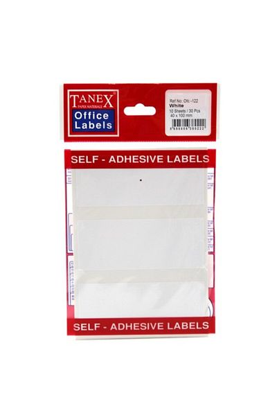 Tanex Ofc-122 White Office Label 100 Pieces - 10 Pieces Bag