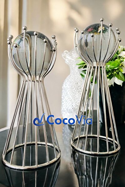 CocoVia Dekoratif 2'li Boncuk Model Hava Kabarcıklı Top Küre Dallı Süs Salon ...