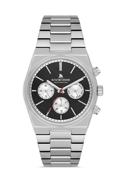 Navimarine Nm257-01 Multifunction Silver Color Steel Men's Wrist Watch