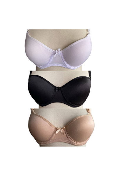 İNSPİRA Бюстгальтер з пуш-апом і базовим дизайном Lotus, з наповнювачами, 3 штуки в упаковці, чорно-білий колір