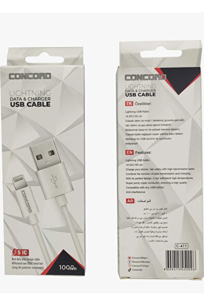 TRM Lightning Data ve Şarj USB Kablo Concord C-411 type-c