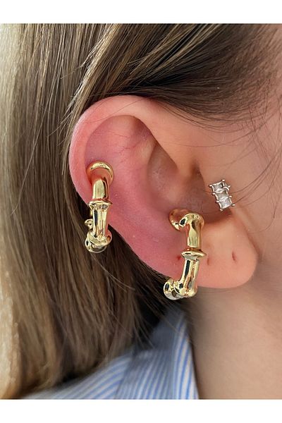 Pinery Jewels Large Twisted Hoop Women's Cartilage Earrings
