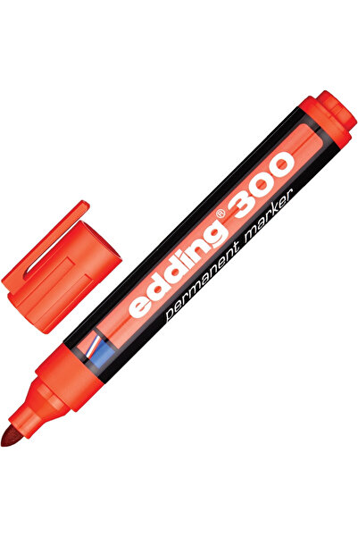 Edding قلم ماركر دائم أحمر 300 رأس دائري قطعة واحدة