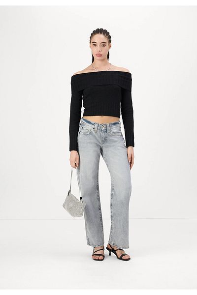 september island Cloud Bluish Gray Color Low Waist Jeans