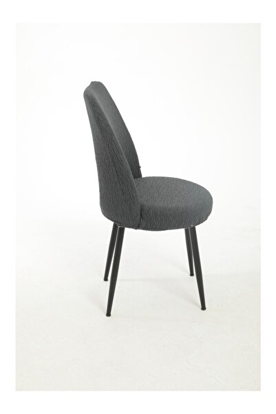 StarMall jakarli kumaş oval sandalye kılıfı,sandalye örtüsü çubuk desen 1 adet