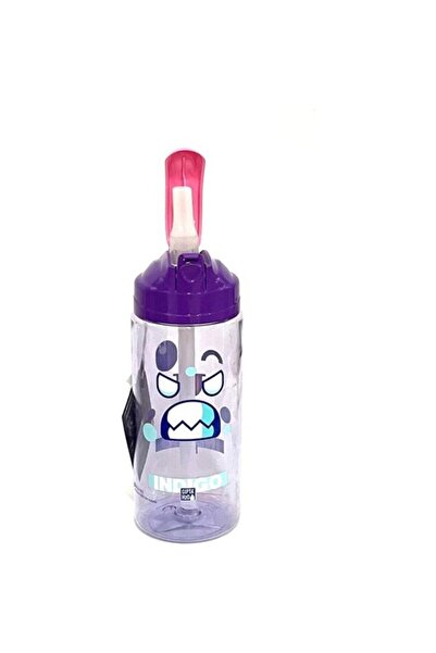 Gıpta 500 ml Purple Indigo Tritan Patterned Water Bottle with Straw
