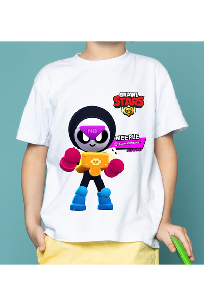 Home Brawl Stars MEEPLE Unisex Çocuk Tişört 2025 Yeni Karekter
