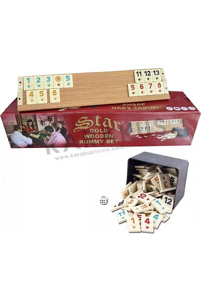 Star Oyun Star Gold Wooden Okey Set