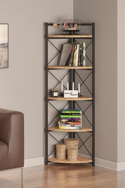 NETPLUSMOBİLYA Netplus Mobilya Köşe Kitaplık Ve Cok Amaçlı Raf Ve Stand