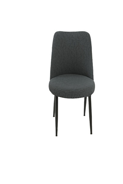 StarMall jakarli kumaş oval sandalye kılıfı,sandalye örtüsü çubuk desen 1 adet