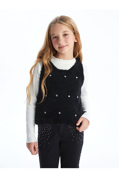 LC Waikiki Lcwk Crew Neck Girl's Knitwear Sweater