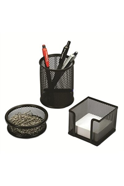 Temat Комплект от 3 офис поставки за химикалки, черен