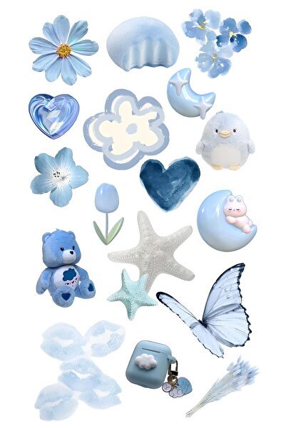 Rana İkra Art Mavi Temalı Sticker Seti (6 Sayfa 138 Adet)