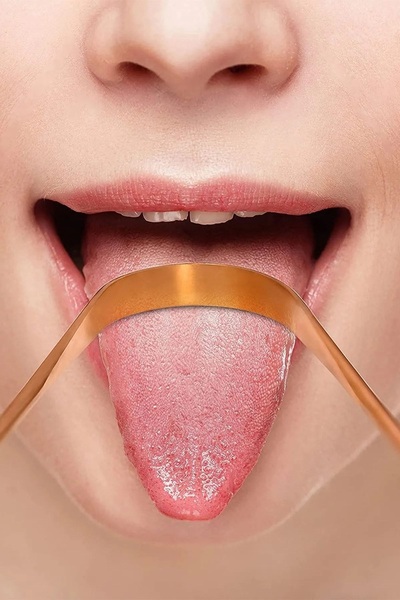 obrigado Bakır Dil Temizleyici Dil Temizlik Aparatı Ağız Temizleme Kazıyıcı S...