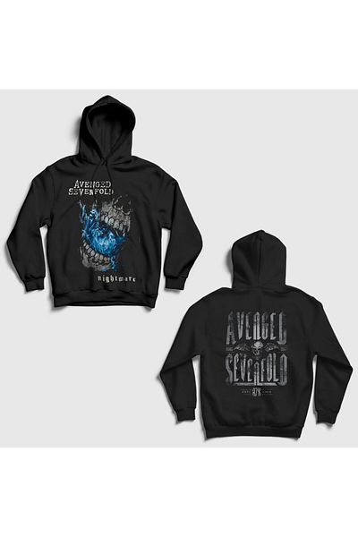Presmono Φούτερ με κουκούλα Unisex Black Nightmare Avenged Sevenfold Back 518381 ττ