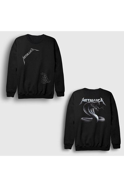Presmono Унисекс суитшърт с принт на змия Metallica Black 517878tt