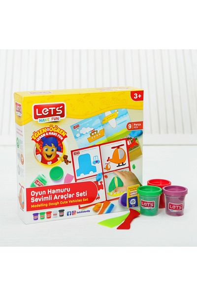 Lets Cute Vehicles Play Dough Set 9 Pieces