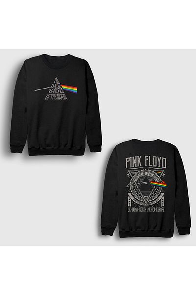 Presmono Унисекс суитшърт Pink Floyd Tour V2 с черен принт на гръб - 518187tt