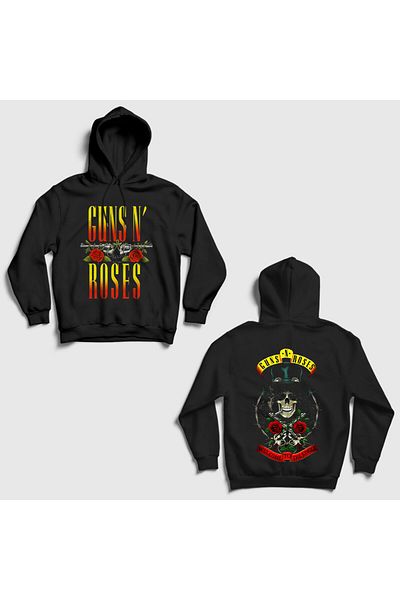 Presmono Унисекс суитшърт с качулка и щампа на гърба с черна джунгла Guns N Roses 517080tt