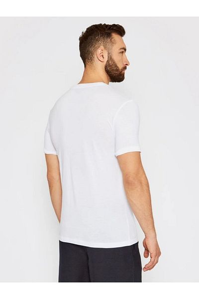 Tommy Hilfiger Tricou alb pentru bărbați, cu mânecă scurtă, cu guler rotund, cu sigla UM0UM01915-YBR