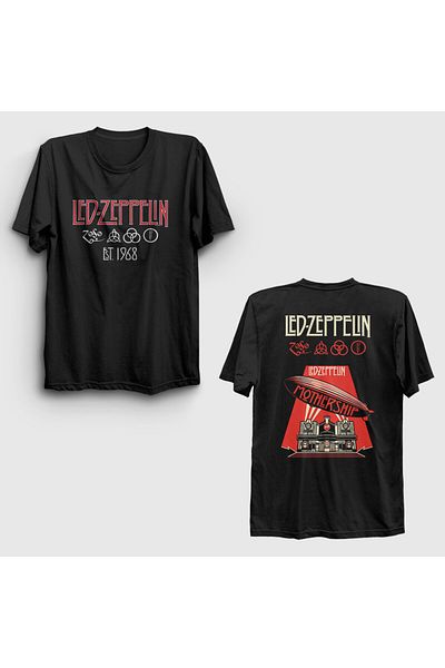 Presmono Μπλουζάκι Unisex Μαύρο Mothership V2 Led Zeppelin με στάμπα στην πλάτη 517487 ττ