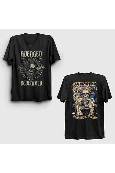 Presmono Μαύρο μπλουζάκι Waking The Fallen Avenged Sevenfold Unisex - Εκτύπωση στην πλάτη 518467 ττ