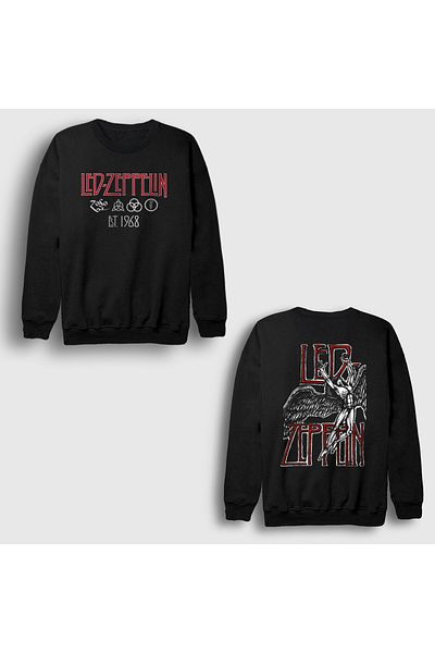 Presmono Icarus V2 Rock Led Zeppelin Unisex Μαύρο Φούτερ - Πίσω Εκτύπωση 517038 ττ