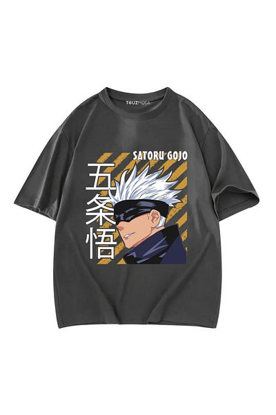 Touz Moda Anime Jujutsu Kaisen Satoru Gojo με στάμπα Unisex Oversize T-shirt