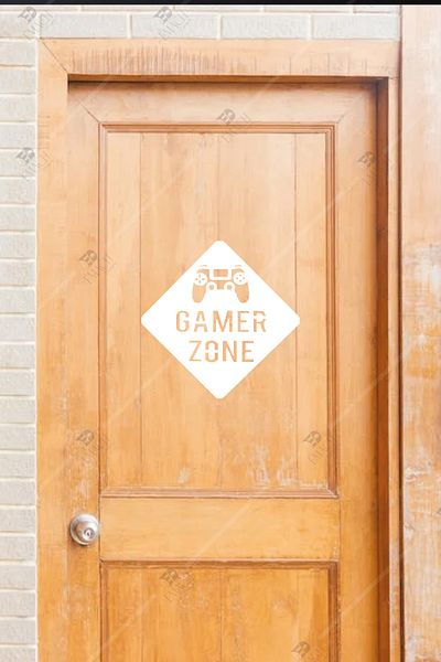 Emach Dizayn Gamer Zone 35x35 Ξύλινο Στολίδι Πόρτας - Διακοσμητικό Gamer