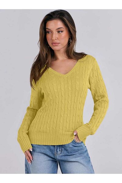 youknitwear you Riviera V-Neck Women's Sweater