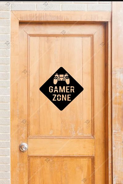 Emach Dizayn Gamer Zone 35x35 Ξύλινο Στολίδι Πόρτας - Διακοσμητικό Gamer