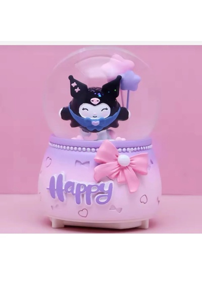 Happystore Kuromi İçi Püskürtmeli Işıklı Müzikli Kar Küresi Büyük Boy