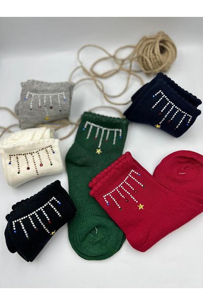 Lumiera 6 Pieces of Cotton Socks with Stones