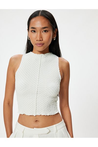 Koton Neckholder-Tanktop mit strukturierter Slim-Fit-Passform