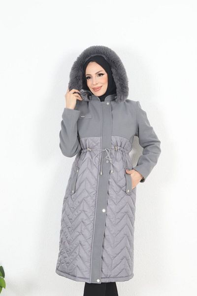 Dabenti women style Women's Quilted Hooded Cashew Coat