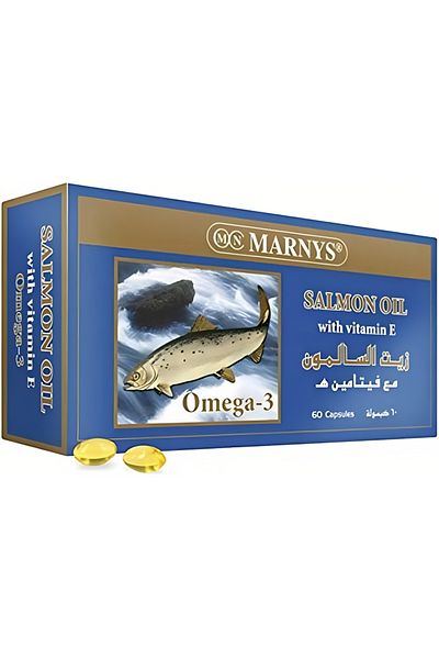 Marnys Salmon Oil Capsules with Vitamin E, 60 Capsules