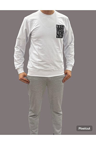 Pully YAZILI ERKEK SİYAH BEYAZ SWEATSHIRT
