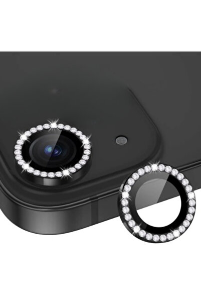 For İphone XR ile uyumlu Taşlı  Silver Renkli Taşlı Kamera Lens Koruyucu Ve Camı Koruyucu