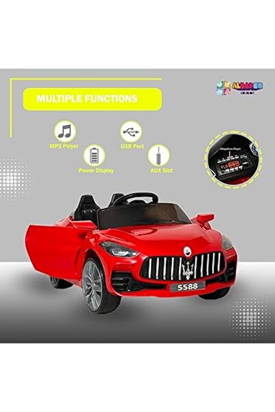 ALBADER سيارة مازيراتي فاخرة للركوب بمحركين وبطارية 12 فولت مع جهاز تحكم عن بعد، سيارة للركوب