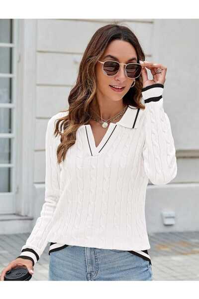 youknitwear you Pulover de damă Riviera cu gât polo