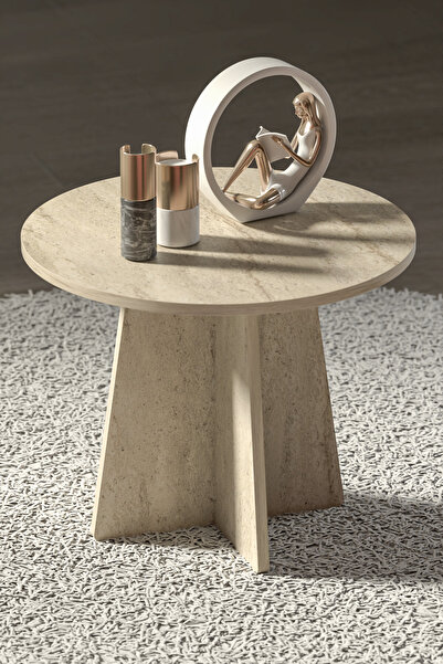 PDMPOİNT DOLAP MARKET Iskandinav Mantar Orta Sehpa Salon Sehpası Yan Sehpa Mermer Sehpa Traverten