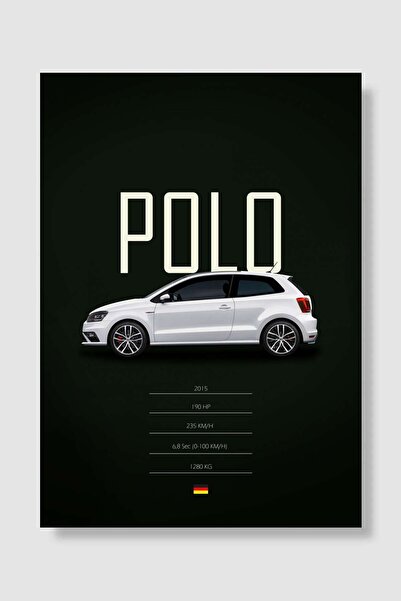 Mudi Store 2015 Volkswagen Polo Araba Poster Çerçevesiz Yüksek Kalite Araba A...