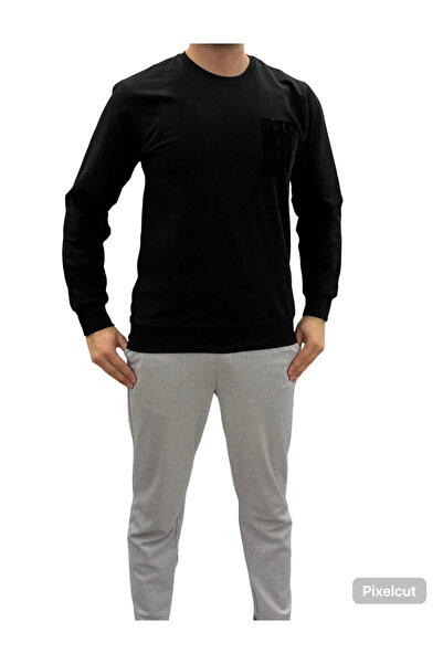 Pully YAZILI ERKEK SİYAH BEYAZ SWEATSHIRT